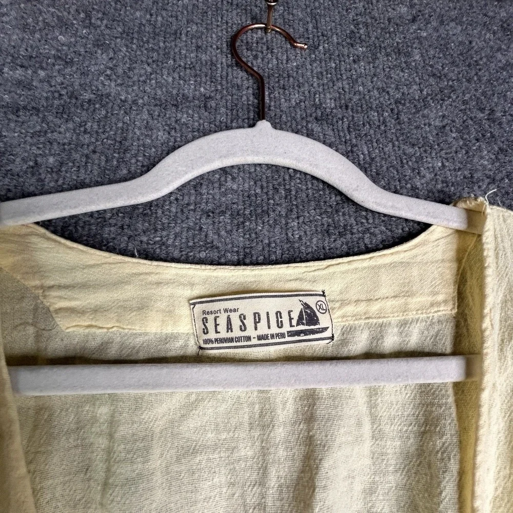 Seaspice Resort Wear Cover‎ Up Top Beach Size Xl Yellow Bohemian